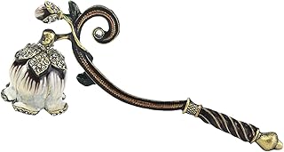 Candle Extinguisher European Style Long Handle Candlesnuffer with Engraved Flowers Zinc Alloy Extinguishing Tool Gift for Candle Lovers