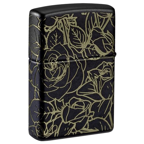 Encendedor Zippo Queen of Bud diseño rosas negro mate miniatura 7