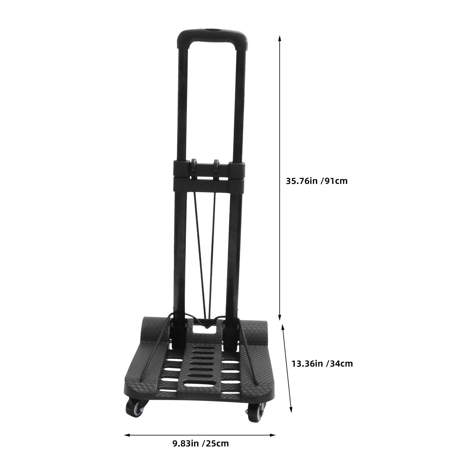 Negro Carrito Plegable Portátil de Aleación de Aluminio para Compras