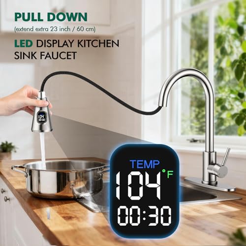 HOMELODY LED Temperature Display Kitchen Faucet - 55% Off
