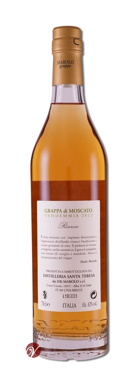Grappa Moscato Apres 5 Jahre 42° Marolo