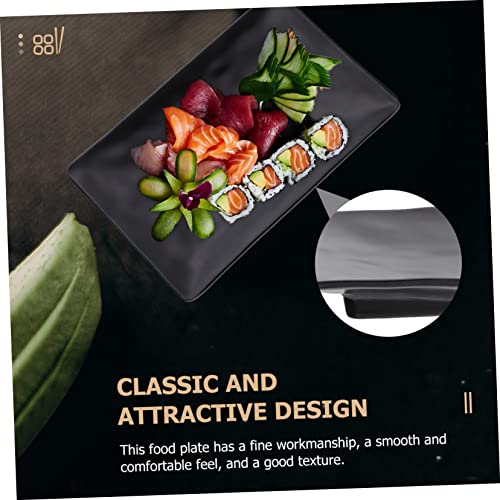 Set 2 Platos Rectangulares para Sushi Melamina Negro miniatura 6