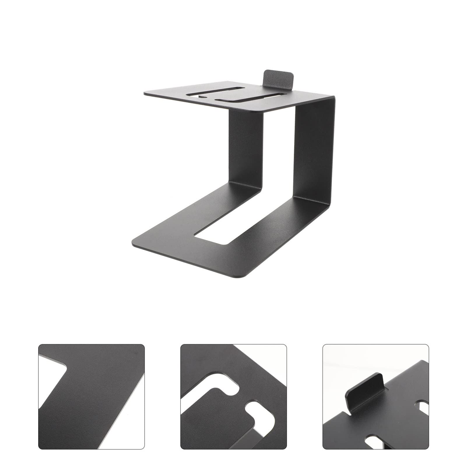 ibasenice Universal Speaker Bracket for Computer Speakers Desk Stand Metal Base Black