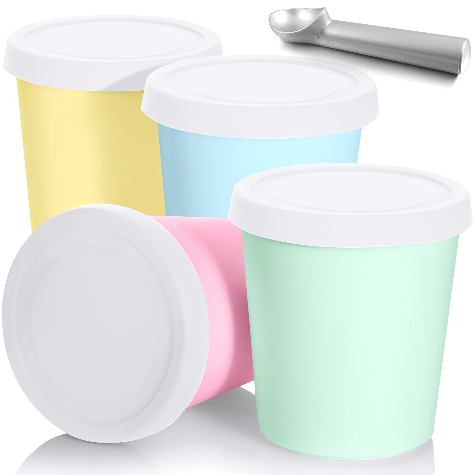 Amazon.com: Nuenen 5 Pack Ice Cream Containers 1Qt Freezer Storage
