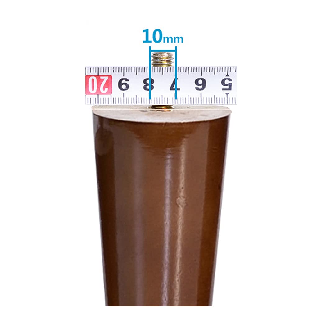 Gambe per mobili in Legno massello coniche M10, Piedini di Ricambio per Divano, Poltrona, Mobile TV, Tavolo da Pranzo e Sedia, Colore Noce, 4 Pezzi (8 cm)