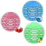 18 Pcs Urinal Screen Deodorizers | 3D Odor Protection Urinal Mats For Toilets, Bathroom, Office And Hotels | Long-Lasting Fragrance (6 Ocean + 6 Lemon + 6 Mango)