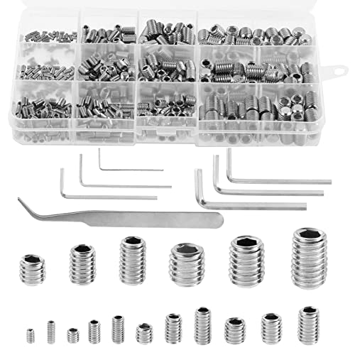 Aupoko Juego de 540 tornillos de llave Allen M2 M3 M4 M5 M6 M8 cabeza hexagonal tornillos surtido de tornillos de acero inoxidable con llaves pinzas Cover