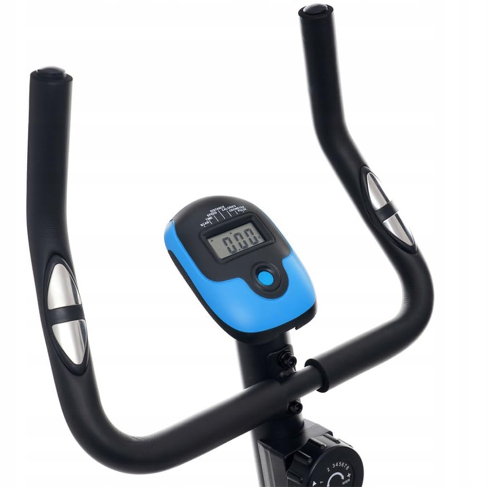 BAKAJI Cyclette per Fitness da Casa con Manico Alto e Sedile Regolabile, Bici da Palestra, Spinning Bike Verticale con Display LCD e Sensori Cardiaci e Calorie per Allenamento Gambe, Pancia, Cardio