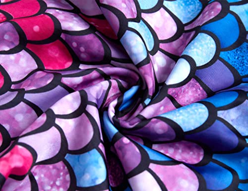 One-Piece Swimsuit for Girls Toddler Size 4t 5t Colorful Mermaid Scale Printing Bathing Suits Quick Dry Water Sport Swimwear4