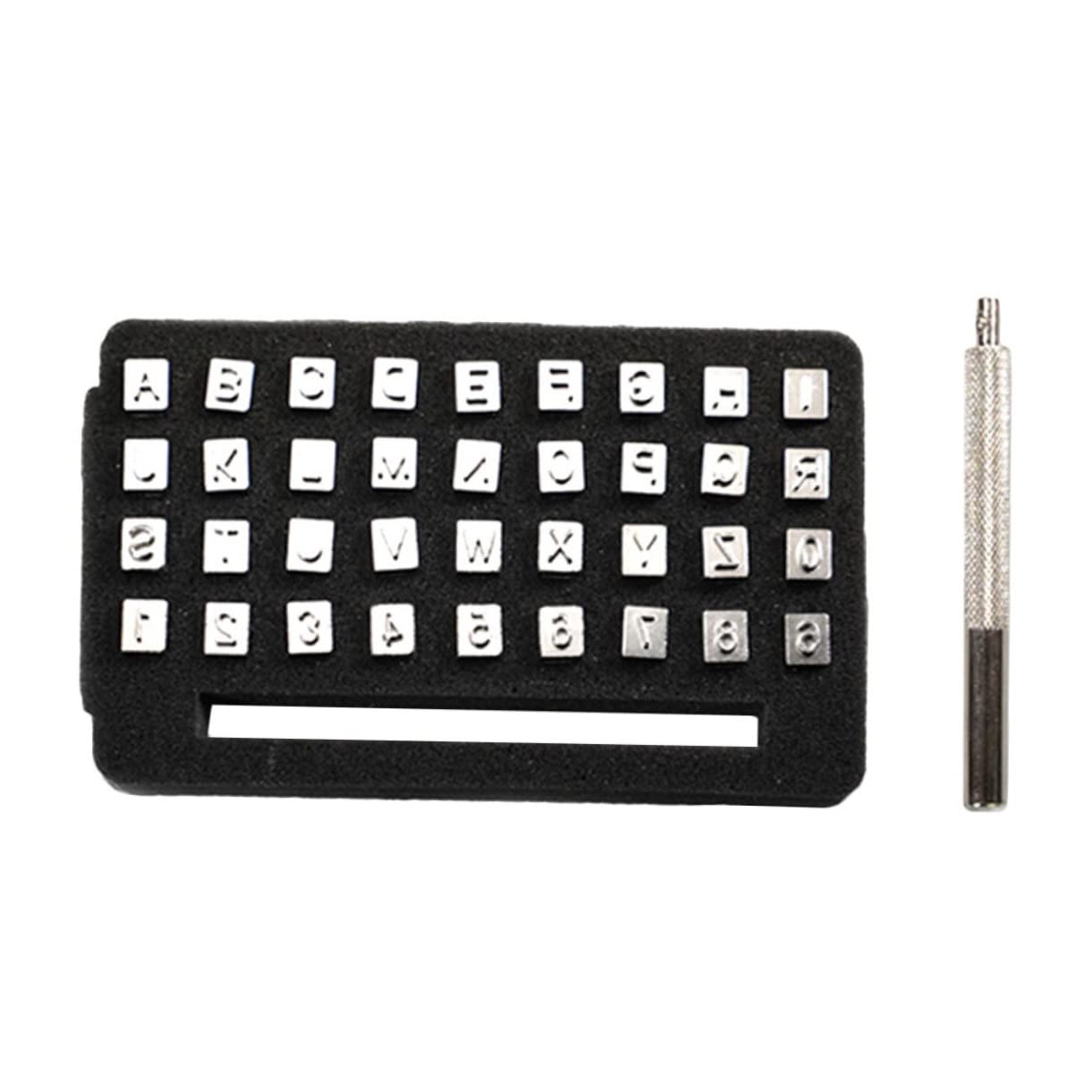 Hohopeti 1Set Leather Alphabet Stamp DIY Leather Punching Tool for Crafts Durable Stamping Kit for Jackets Bags Shoes Belts and More