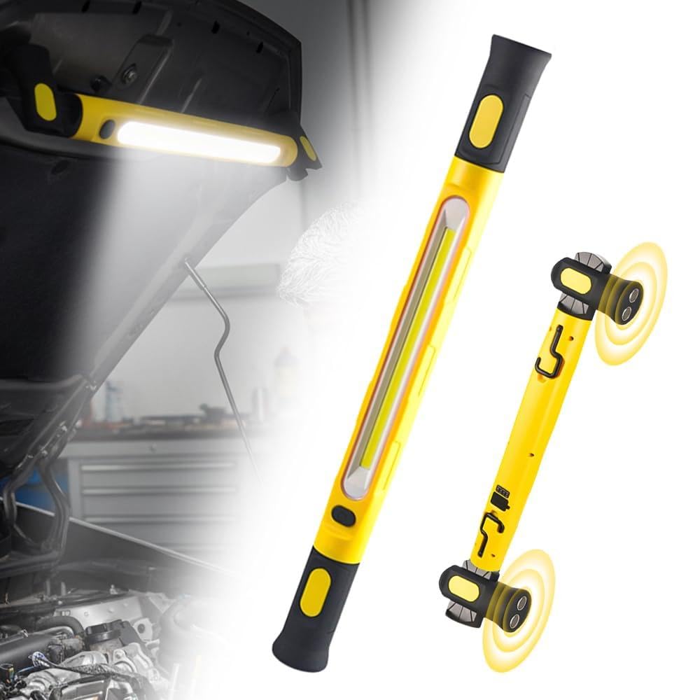 3000 Lumens Rechargeable Work Light, 2026 New Magnetic Light Bar with 3 Lights Modes, Portable LED Mechanic Under Hood Work Light Bar for Garage Workshop Vehicle Inspection (Yellow)