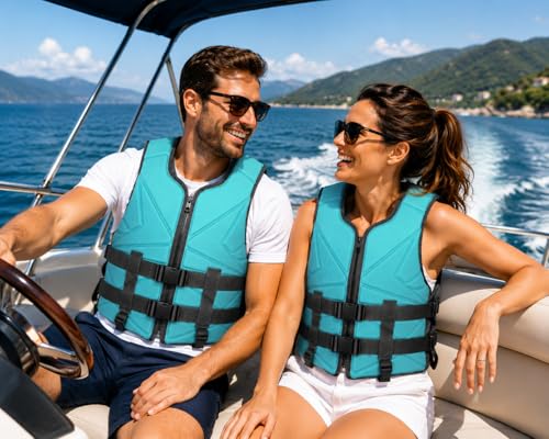 Image of Adult Life Jacket for Swimming, Rafting & Boating | High Buoyancy Safety Vest for Water Sports, Kayaking & Beach Activities | Lightweight & Adjustable Fit