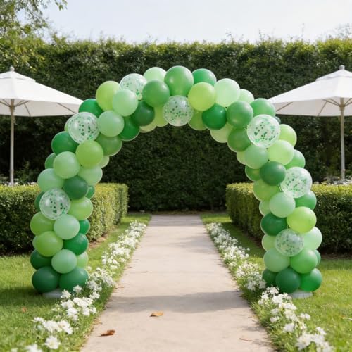 Image of 60Pcs Green Balloons Kit, 12 Inch Confetti Balloons for Party Decorations | Green Latex Balloons with Confetti Design Create a Fresh Party Setup for Birthdays, Baby Showers, St. Patrick'S Day & Events