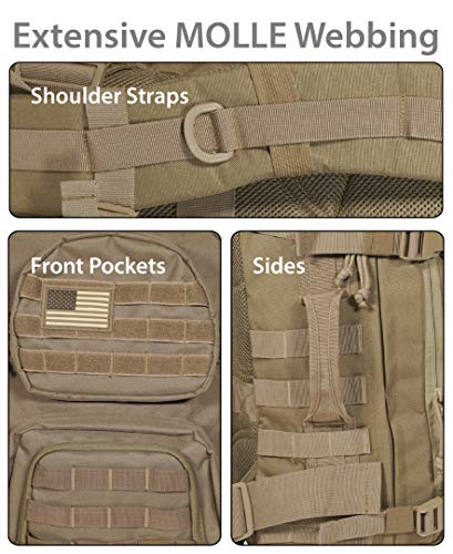 Rockland Military Tactical Laptop Backpack, Tan, Large #TOP6