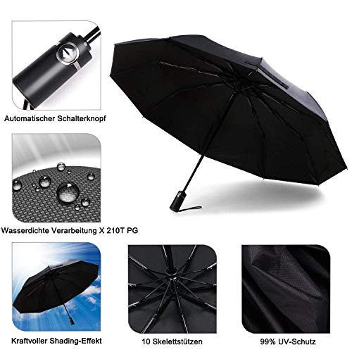 SoataSoa Ombrello tascabile, resistente al vento