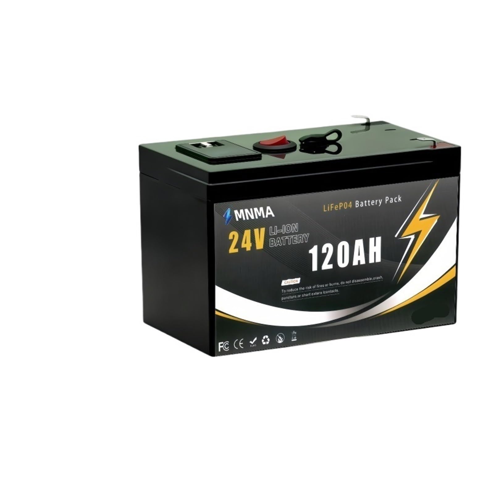 Deep Cycle Outdoor Big Battery 24V, 120Ah Apparecchiature Di Alimentazione | Dotato di scheda di gestione del circuito integrata da 200 A, supporta l'utilizzo a ciclo lungo for(24V 100Ah x1)