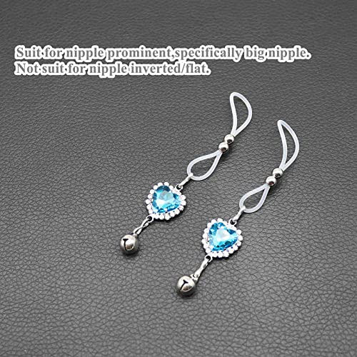 Non Piercing Nipple Jewelry Bells Dangle Nipple Rings Fake Body Piercing Chains3