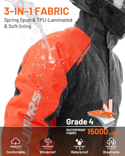 Oumurs Motorcycle Rain Suit For Men & Women Waterproof Motorcycle Rain Gear Fishing Riding Golf Working Bike Hunting Camping Rain Coat thumb #2