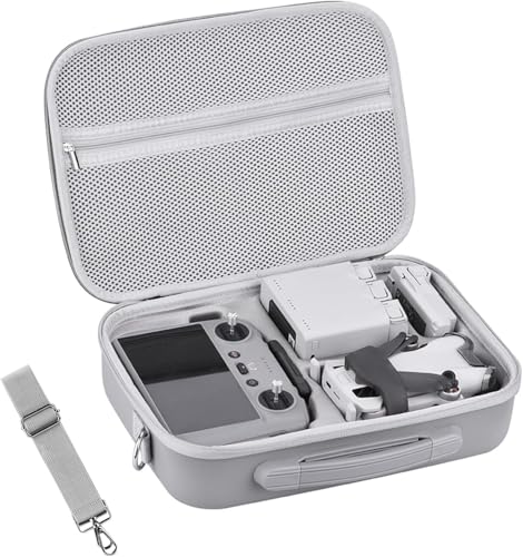 Image of VERTUS Carrying Case for DJI Mini 4 Pro || Hard Shell Storage Case Accessories for RC 2 Controller, with Shoulder Strap, Waterproof, Shockproof Features (Grey)