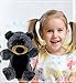 DolliBu Black Bear Stuffed Animal Hand Puppet - Super Soft Wildlife Animal Plush Toys for Kids and Adults, Cute Black Stuffed Bear Hand Toy Plush for Puppet Shows, Storytelling, or Educational Play