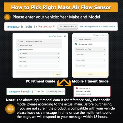 image for Yezoauto Mass Air Flow Sensor Maf Meter Compatible with Chevrolet Equi
