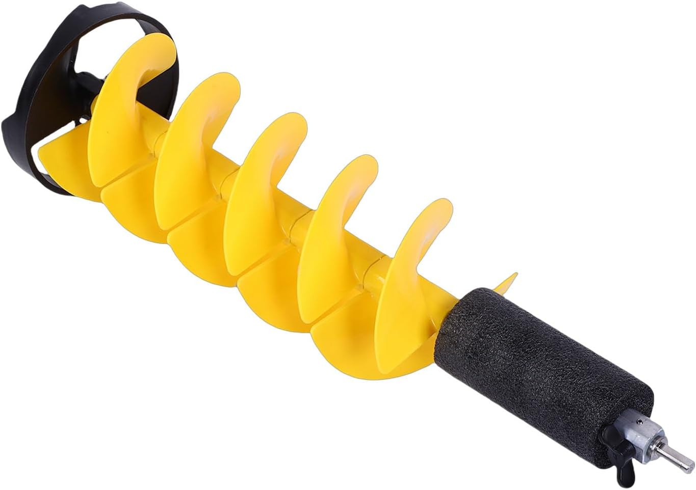 Ice Auger, 8in Diameter 28in Length Nylon Construction Protection System 2 Blades Ice Fishing Auger Electric Drill Bit with Carbide Steel Cutter for Deep Waters Fishing