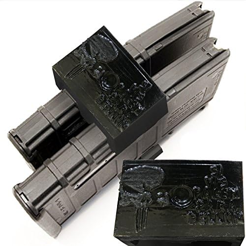 Munition Exhibition AR15 Magazine Holder Clip AR15 Accessories Grip PMAG's 5.56 Magazines, Magazine Clip Holder - Punisher - Hammered metal paint finish