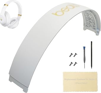 Studio 3 Head Band Replacement Accessories,Studio 3 Wireless Headphones Replacement Top Headband Parts with Repair Kit -White Color