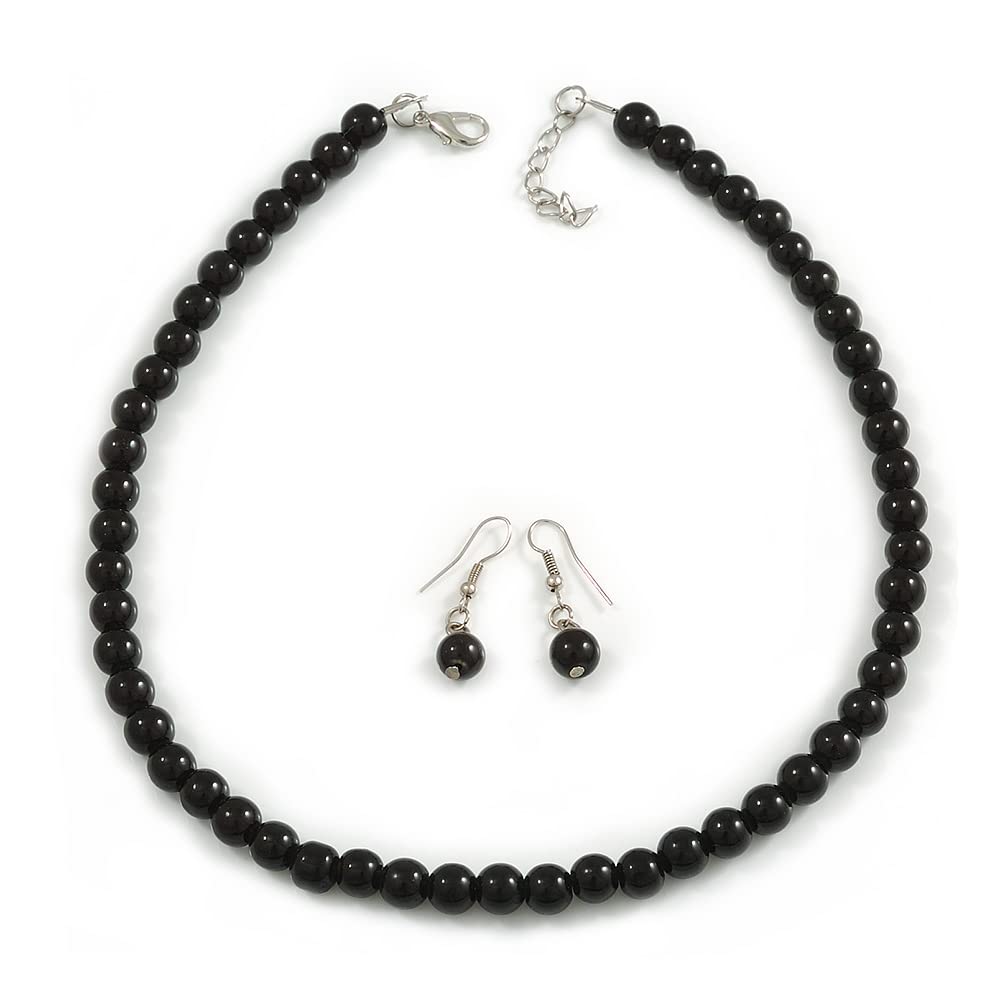 Collar de cerámica negra con pendientes de gota elegantes para lucir un diseño sofisticado 7