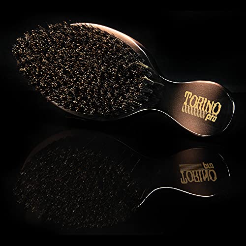 Torino Pro Curve Wave Brush #158- Medium 100% Boar Bristle Curved 360 Wave Stub Brush - Great For Laying Down 360 Waves And Use Before Using Wave Cap Or Durag - Luxury Wave Brush For Men 360 #TOP3