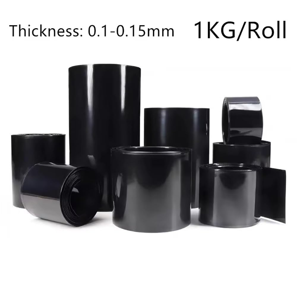 Rurka Termokurczliwa Z Izolacją PVC, Czarna, 1 Kg, Koszulka Termokurczliwa Do Akumulatora 18650, Szerokość 130‑350 Mm, 1 Rolka(Width 260mm)