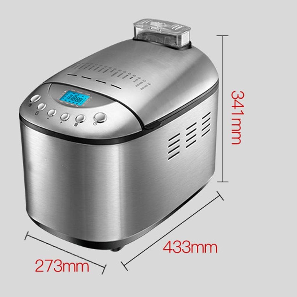 Bread Machine Premium Dough Maker with Auto Fruit and Nut Dispenser, Loaf Capacity, Stainless Steel