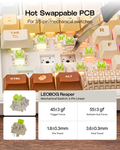 Image of EPOMAKER X Aula F75 MAX Wireless Mechanical Keyboard with TFT Screen and Knob, Gasket Keyboard in 75% Layout, Hot Swappable Gaming Keyboard for PC /Mac /Linux (Caramel)