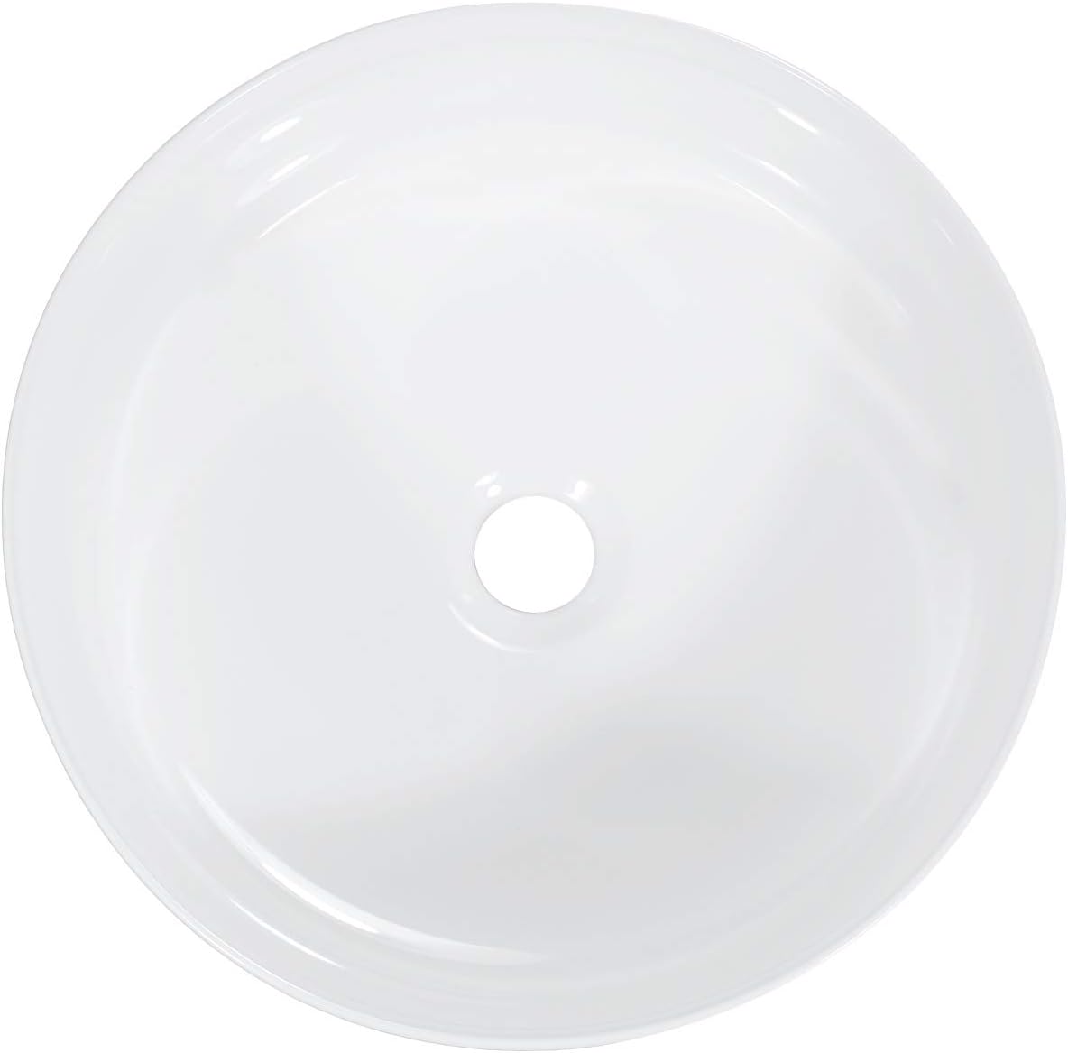 Winzo Small Round Bathroom Vessel Sink Thin Modern Design,Cabinet Vanity Top Basin, Ceramic White WZ6176