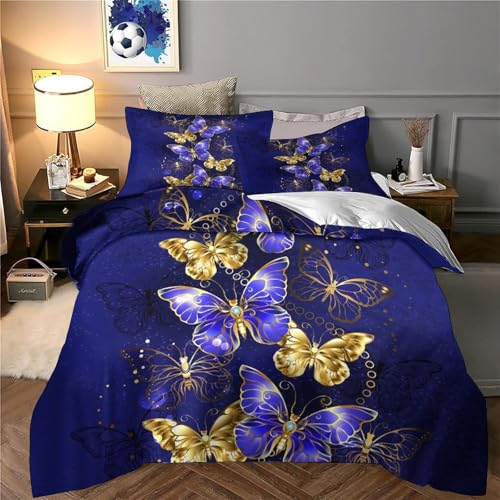Parure de lit papillon 140x200 housse de couette enfant garçon ado microfibre douce 3D - 6