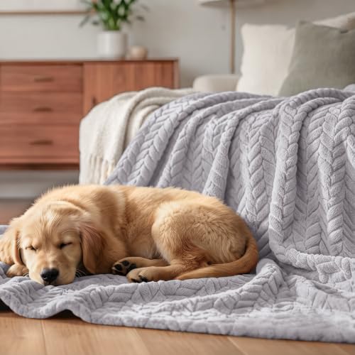 Image of Exclusivo Mezcla Fleece Blanket King Size for Bed, Light Grey Soft Plush Bed Blanket, Lightweight Flannel Throws for All Seasons, 90x104 Inches