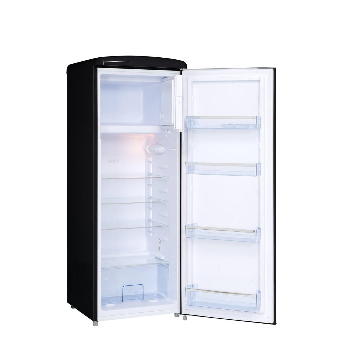 FrigeluX Réfrigérateur Armoire Retro Vintage Noir 218L RF218RNA++
