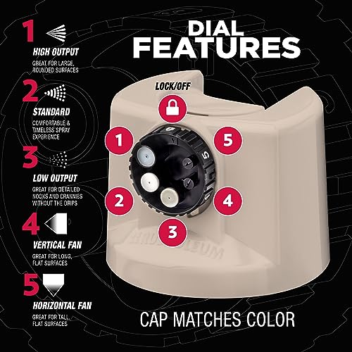 Image of Rust-Oleum Stops Rust Custom 5-in-1 Spray Paint, Satin French Beige | Rust Preventive Enamel, Multi Surface (Metal, Wood and More), Adjustable Dial for Better Control, Fast Dry, Comfort Tip