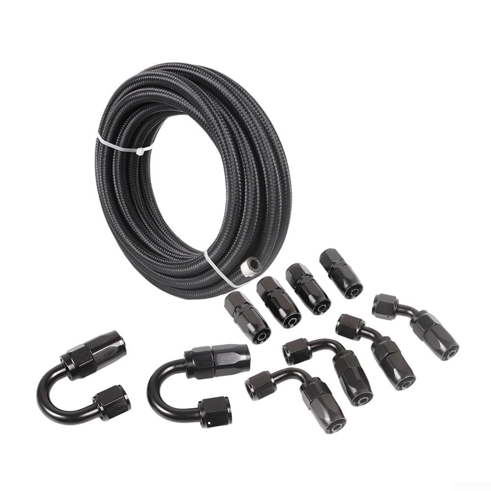 Kit de manguera AN6 de 6 m de longitud con 10 accesorios para refrigerante de aceite y uso del sistema de combustible en configuraciones industriales y de rendimiento