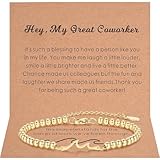 morniface Appreciation Gifts for Coworkers Female Work Bestie,Wave Bracelet Jewelry for Women,Thank You Gifts for Coworker(Wave-Coworker)