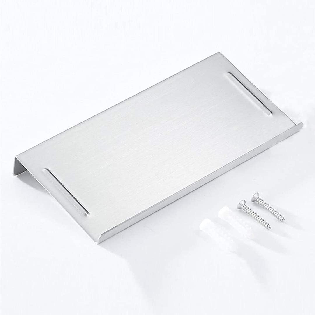 Hallyware Baño pequeño estante del teléfono celular del acero inoxidable antideslizante soporte para teléfono montado en la pared para pequeño altavoz Smartphone toallitas de bebé, cepillado