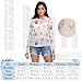 Cartoon Owl Heart See Through Tops for Women Mesh Sheer Tops Long Sleeve Women Blouse Handle Zipper Camping Beach Swimming Pool Size XXL
