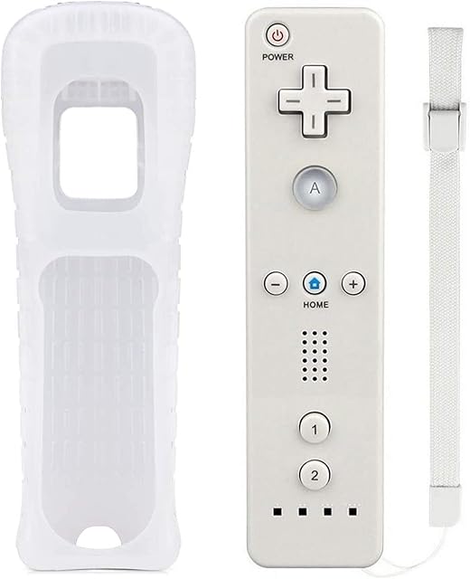 Wii Remote Controller, Wireless Controller for Nintendo Wii, Wii U Video Game Gamepads, Replaceable Remote Game Controller with Silicone Case and Wrist Strap (White)