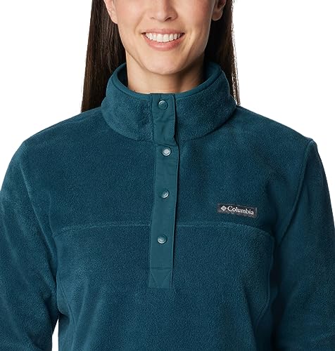 Image of Columbia Womens Benton Springs Half Snap II Pull Over Fleece Jacket, Dark Stone /Canoe /Vintage Blue, 3X