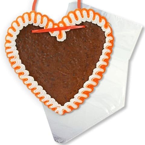 Lebkuchenherz Rohling - mit Rand - Orange-Weiß Cover