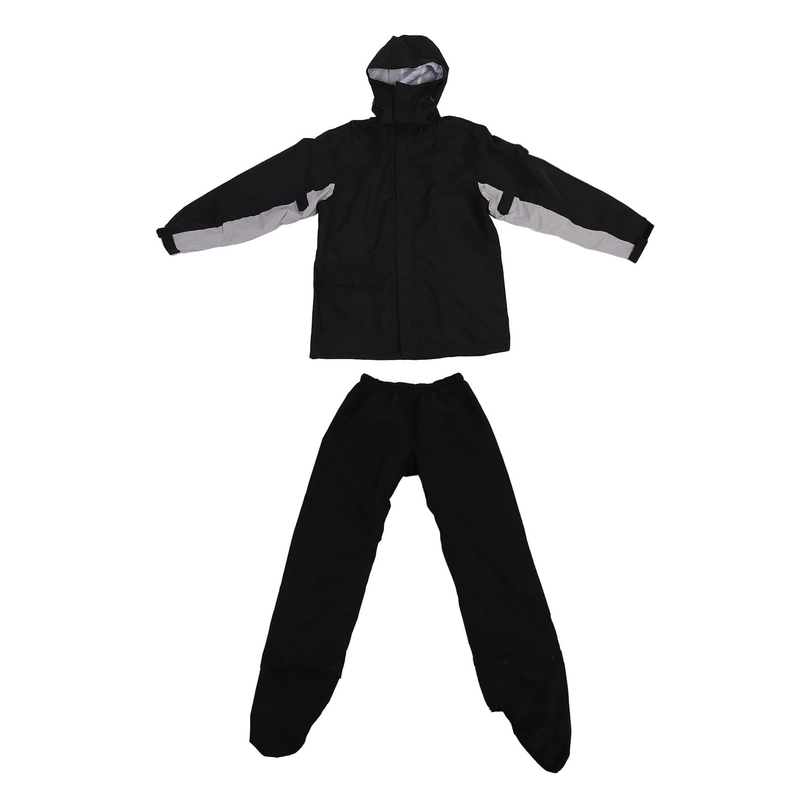 Tuta impermeabile per moto, traspirante, leggera, impermeabile, per equitazione, escursionismo, campeggio, colore nero, 2 pezzi