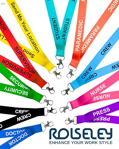 Rolseley Personalisierbares Umhängeband mit aufgedrucktem Text (Weiß/Silber) mit Sicherheitsverschluss - Schwarzes Schlüsselband mit individuellem Text