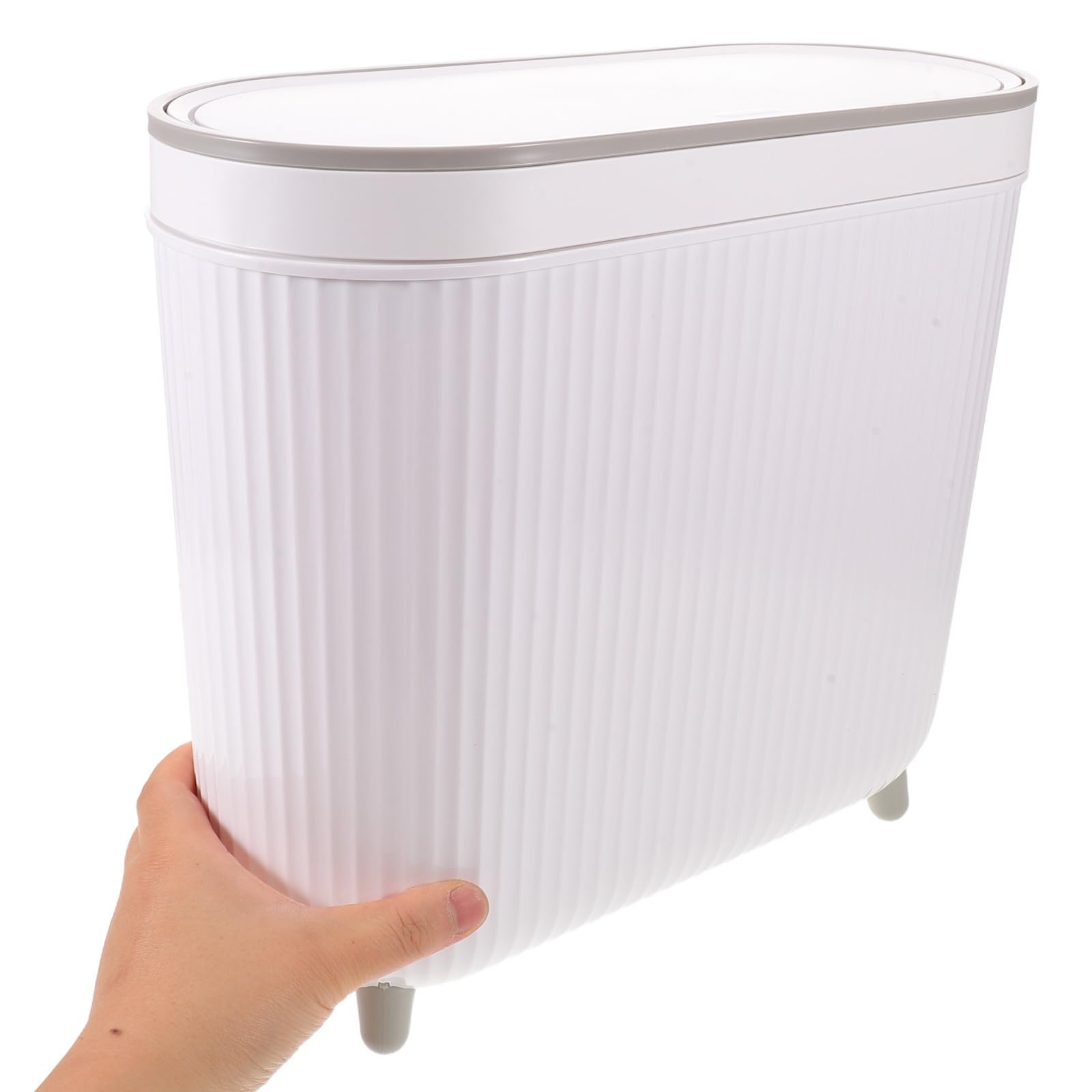 iplusmile Papelera Delgada con Tapa de Plástico Capacidad 12 para Baño