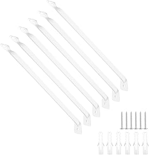 6pcs Support Brackets for Wire Shelving, Metal Closet Shelf Brackets Work with 12in Shelving Durable Shelf Support Brackets with Screws Wire Closet Accessories for Shelving