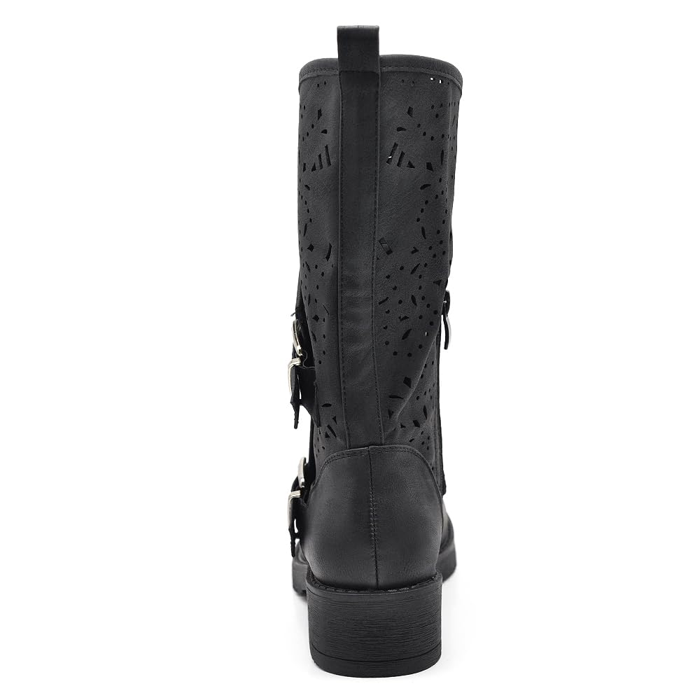 IF Fashion - Botas de mujer con hebilla y tacones 337